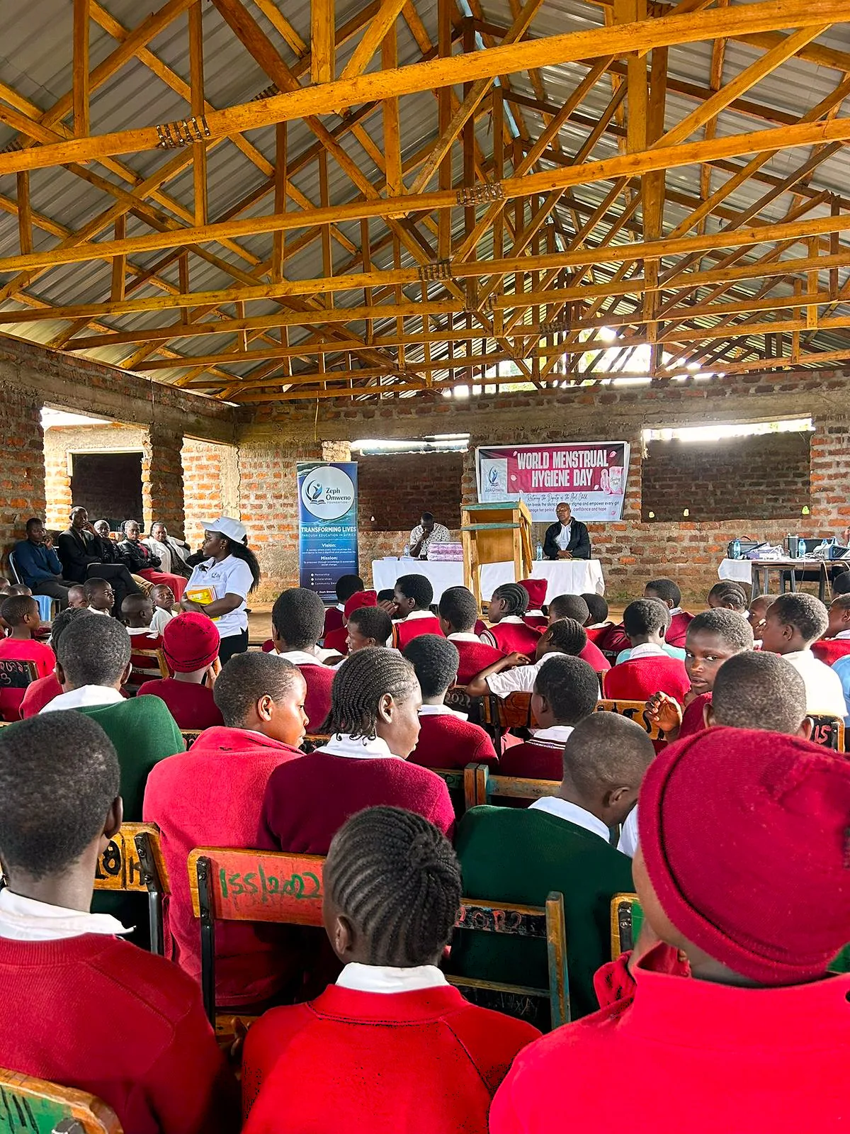 Pupils at a ZOF menstrual-health awareness session